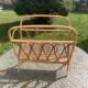 Vintage bamboo and rattan magazine holder 1960
