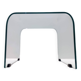 Table basse carrée en verre aigue-marine