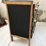 Commode vintage noire et bois