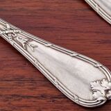 Christofle, Paris - Set of 2 table spoons - Crossed Ribbons model - in silver-plated metal