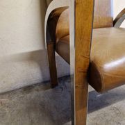 Aviator chair in walnut veneer and chrome metal, 1970.