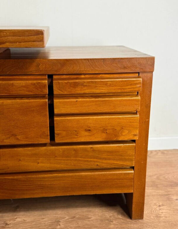 Bureau en Orme Massif Pierre Chapo B19E - Design Iconique des Années 6