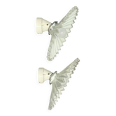 Pair of opaline and porcelain sconces