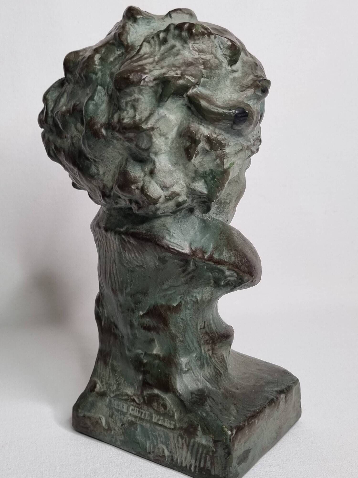 Bust of Beethoven after Cipriani in patinated plaster to resemble bronze, 27 cm