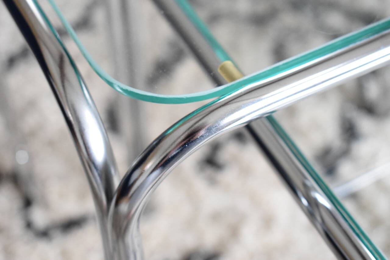 3 metal and glass nesting tables