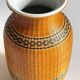 VINTAGE Woven Bamboo and Fine Porcelain VASE