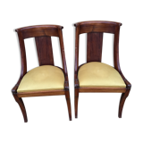 Pair of style restoration gondola chairs in mahogany XXth