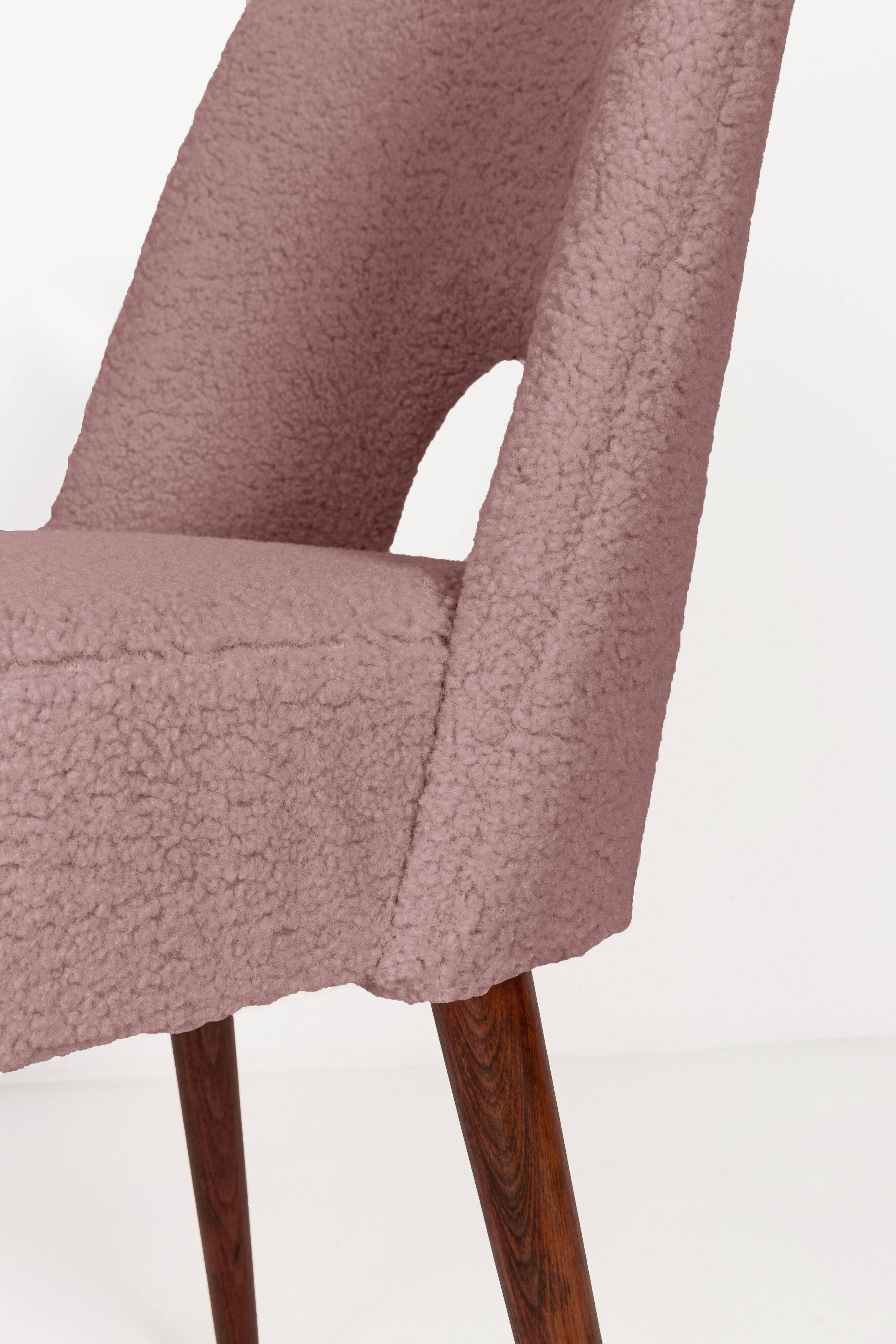 Shell chair in pink boucle, 1960s