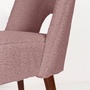 Chaise coquille en bouclé rose, années 1960