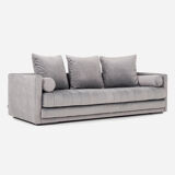 Canapé kopenhaga argent velour, design scandinave