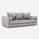 Canapé kopenhaga argent velour, design scandinave