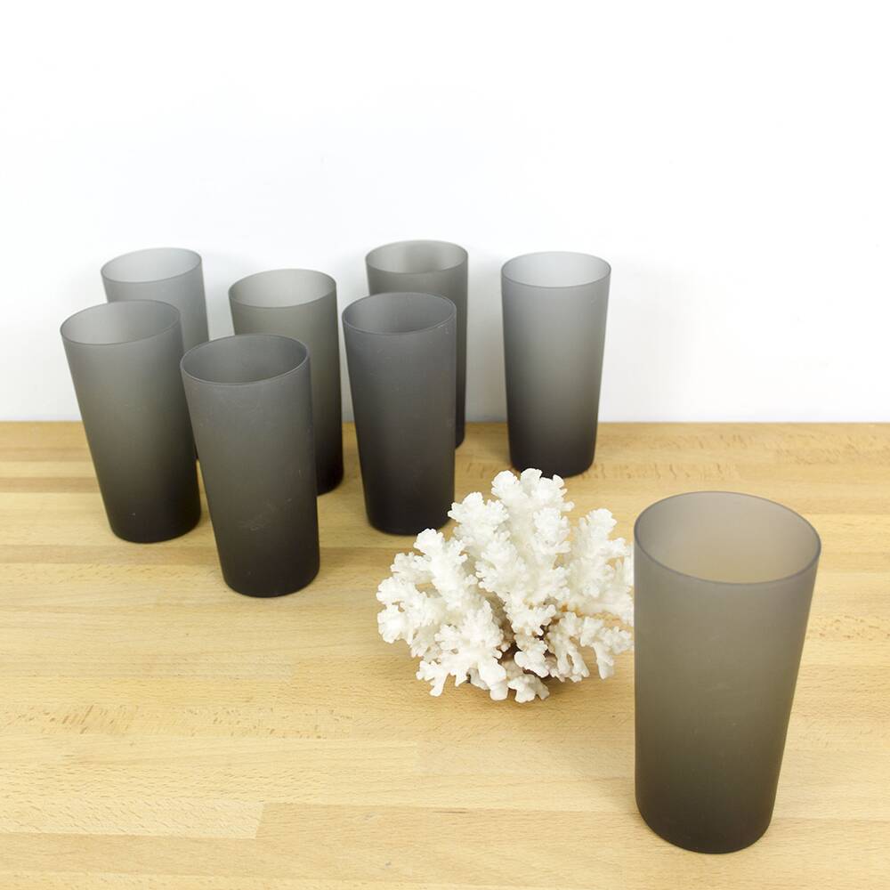 Vintage Matte Black Highball Glasses