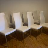 Set of 8 chairs design Cattelan leather and chrome