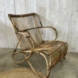 Pair of vintage rattan armchairs