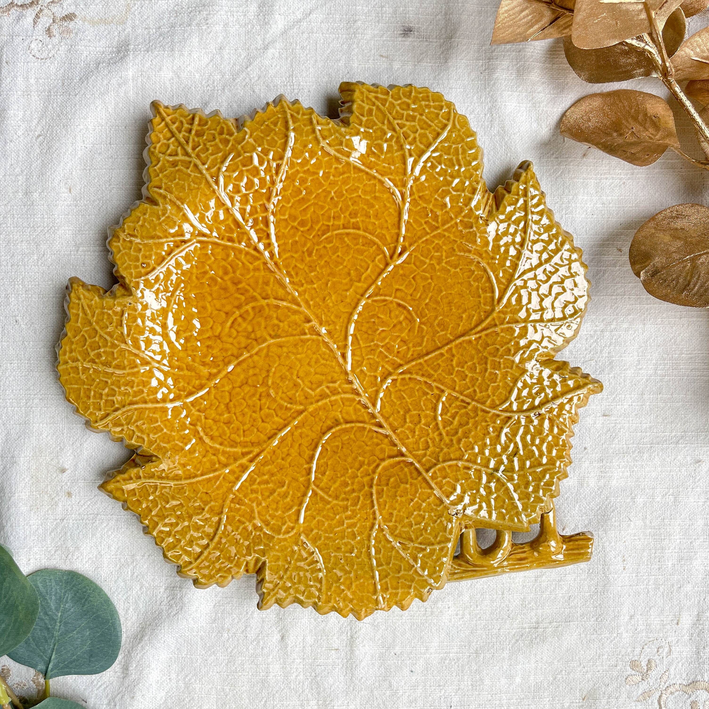 Vintage ochre earthenware dish AEGITNA Vallauris 1950/60
