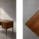 Bureau vintage scandinave moderne en teck des années 1960 avec tiroirs.