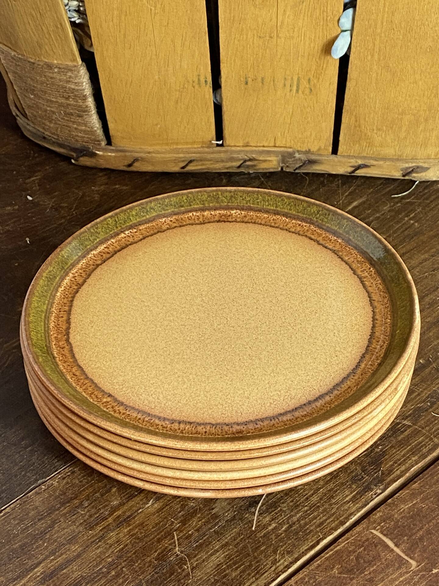 Dessert plates in stoneware, Bidonviller France