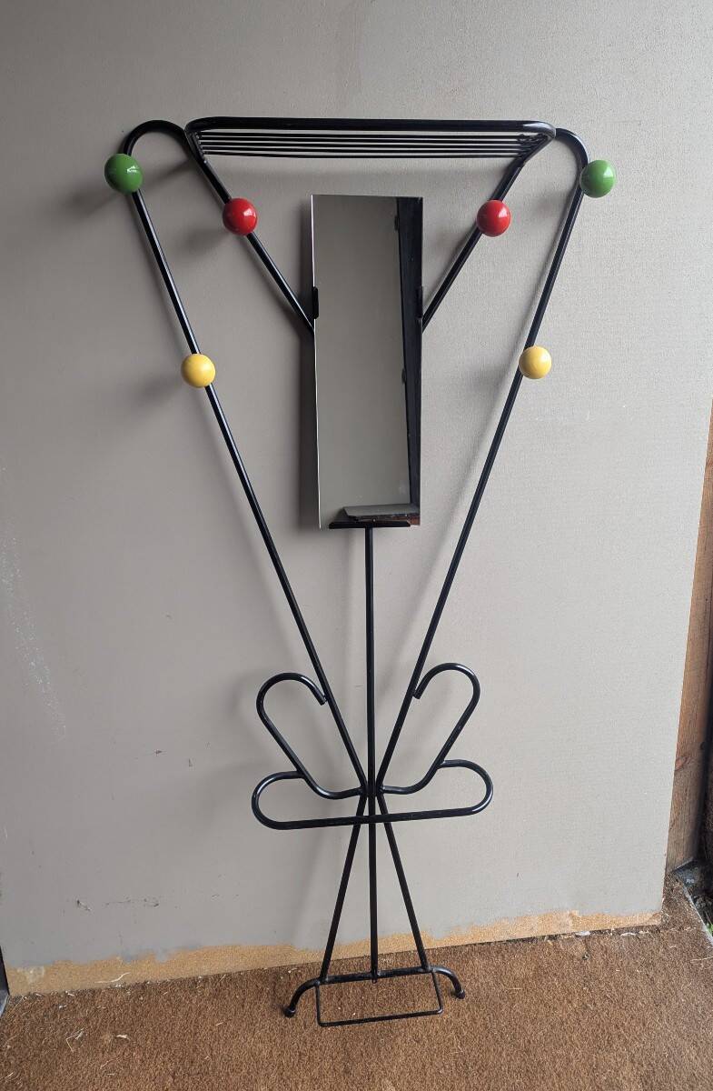 Large Wall Coat Rack from the 1950s-60s, Attributed to Roger Féraud