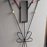 Large Wall-Mounted Coat Rack from the 50s and 60s, Attributed to Roger Féraud