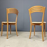 Chaises de salle à manger vintage de bistrot italien et corde de papier, années 1980