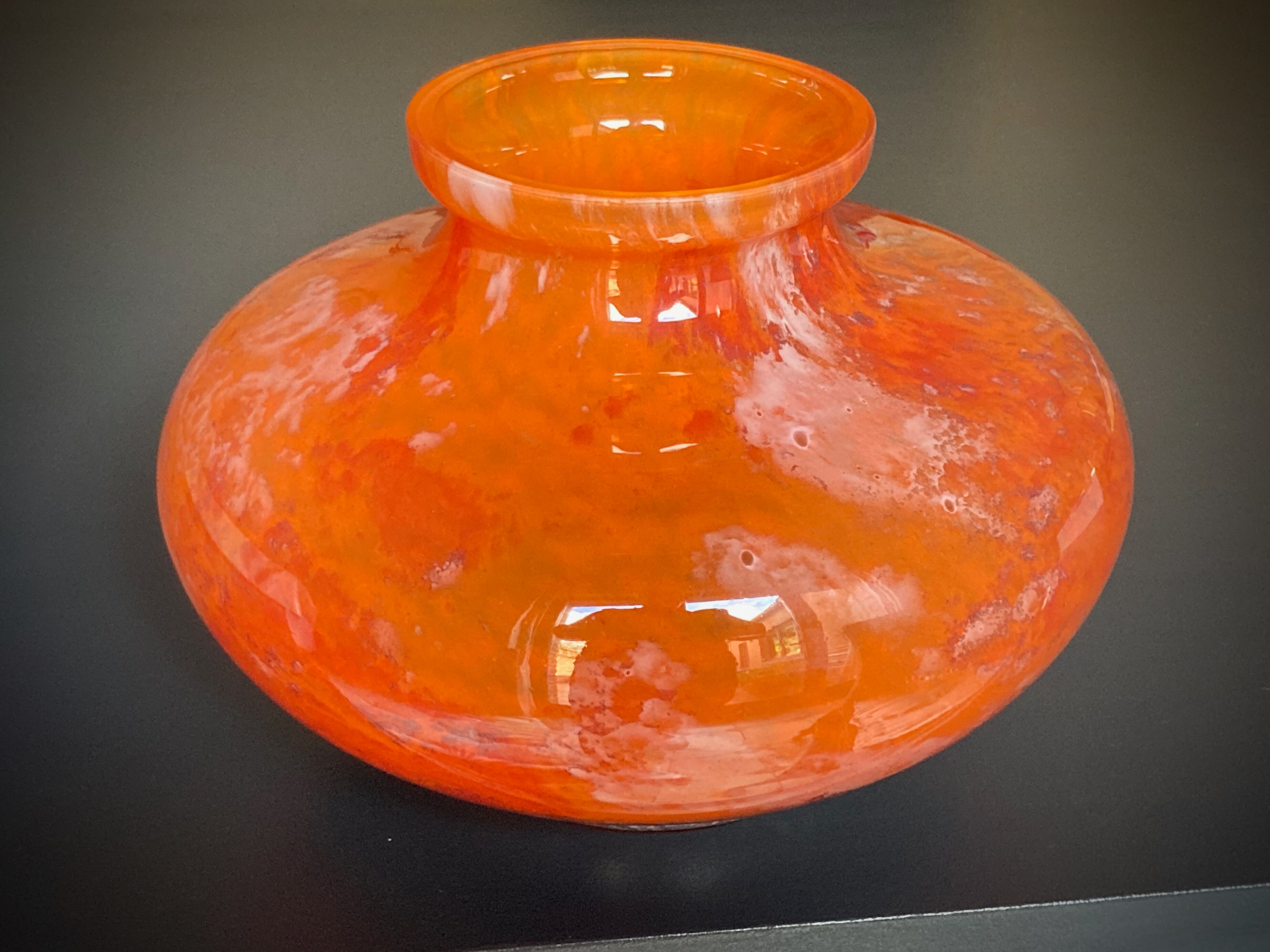 Large art-deco vase le lorrain glassware Daum Nancy 1925