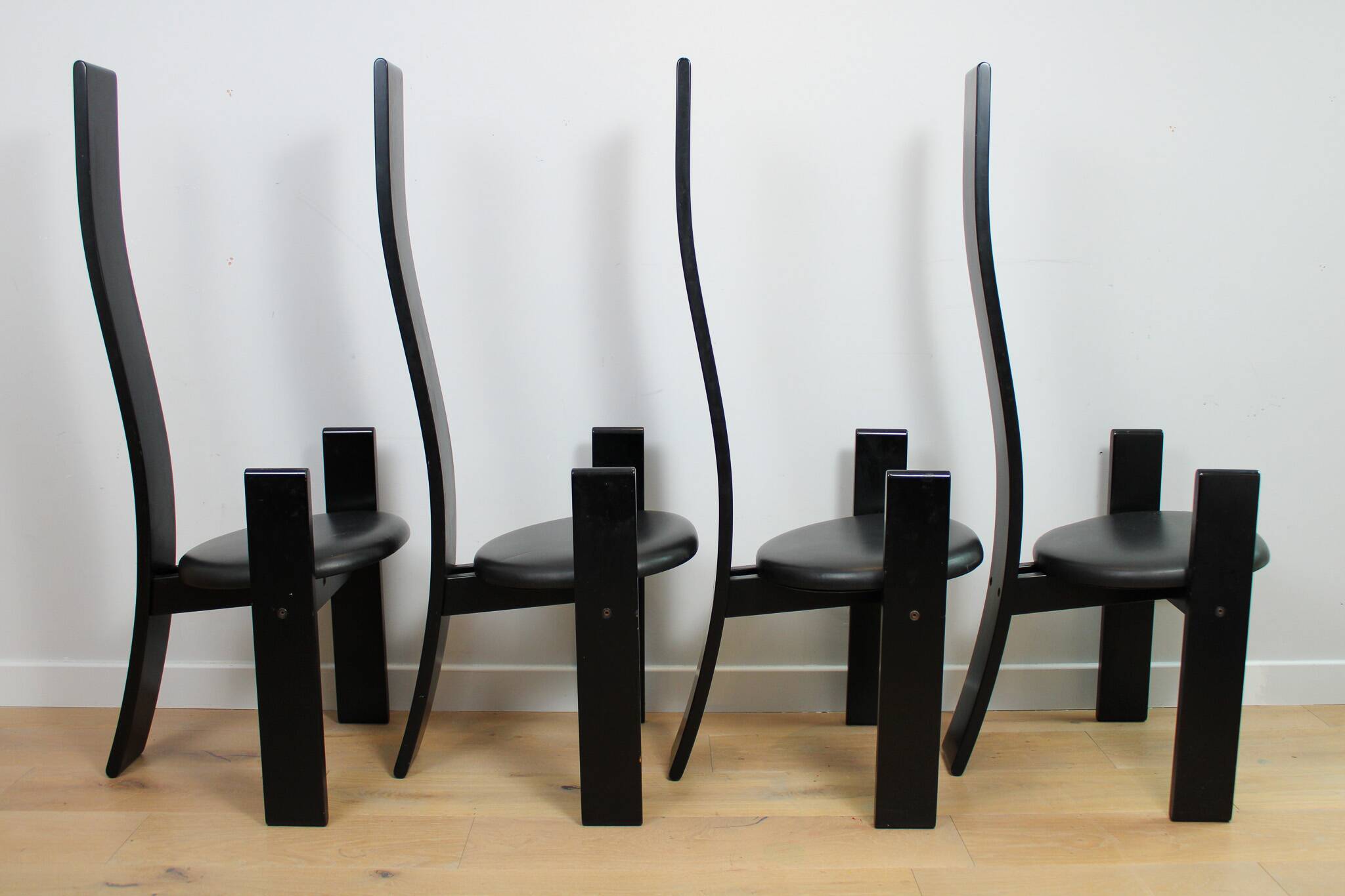 Set of 4 dining chairs model 'Golem' designed by Vico Magistretti for Poggi