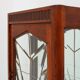 French Art Deco Oak Cabinet with Beveled Leaded Glass, ca. 1920