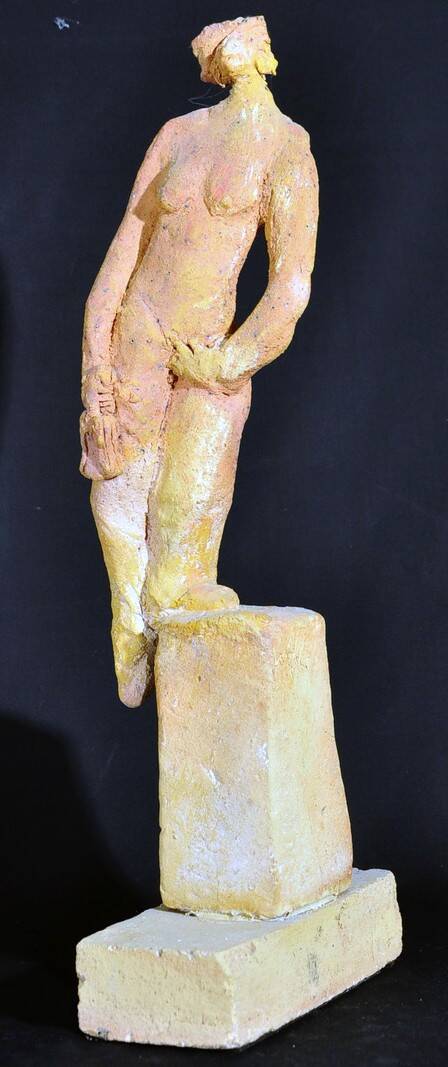 Terracotta sculpture signed Michel Wohlfahrt, circa 1980