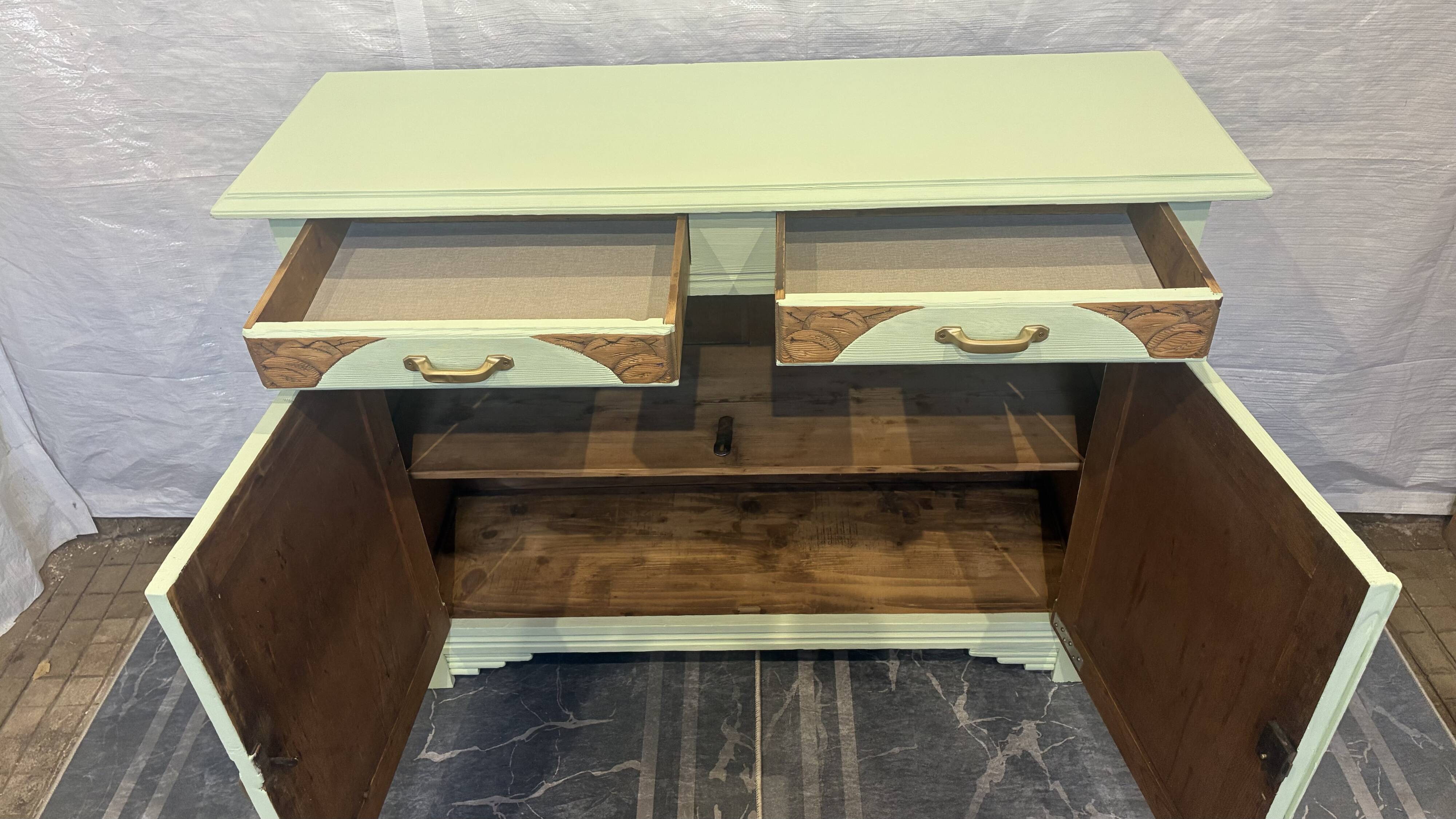 Wooden buffet in a revamped Art Deco style