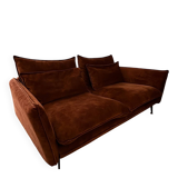 Burgundy velvet sofa