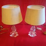 Pair of crystal lamps (attributed to Baccarat)