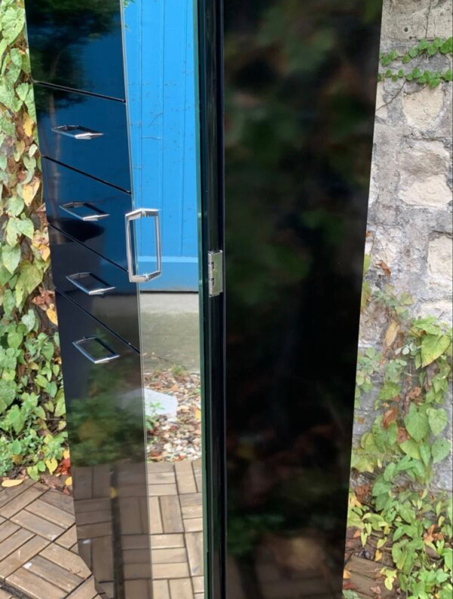 Satin black vintage wardrobe 1970