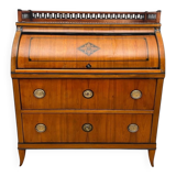 Biedermeier Roll-Top Desk in Cherry Veneer and Brass, 1820