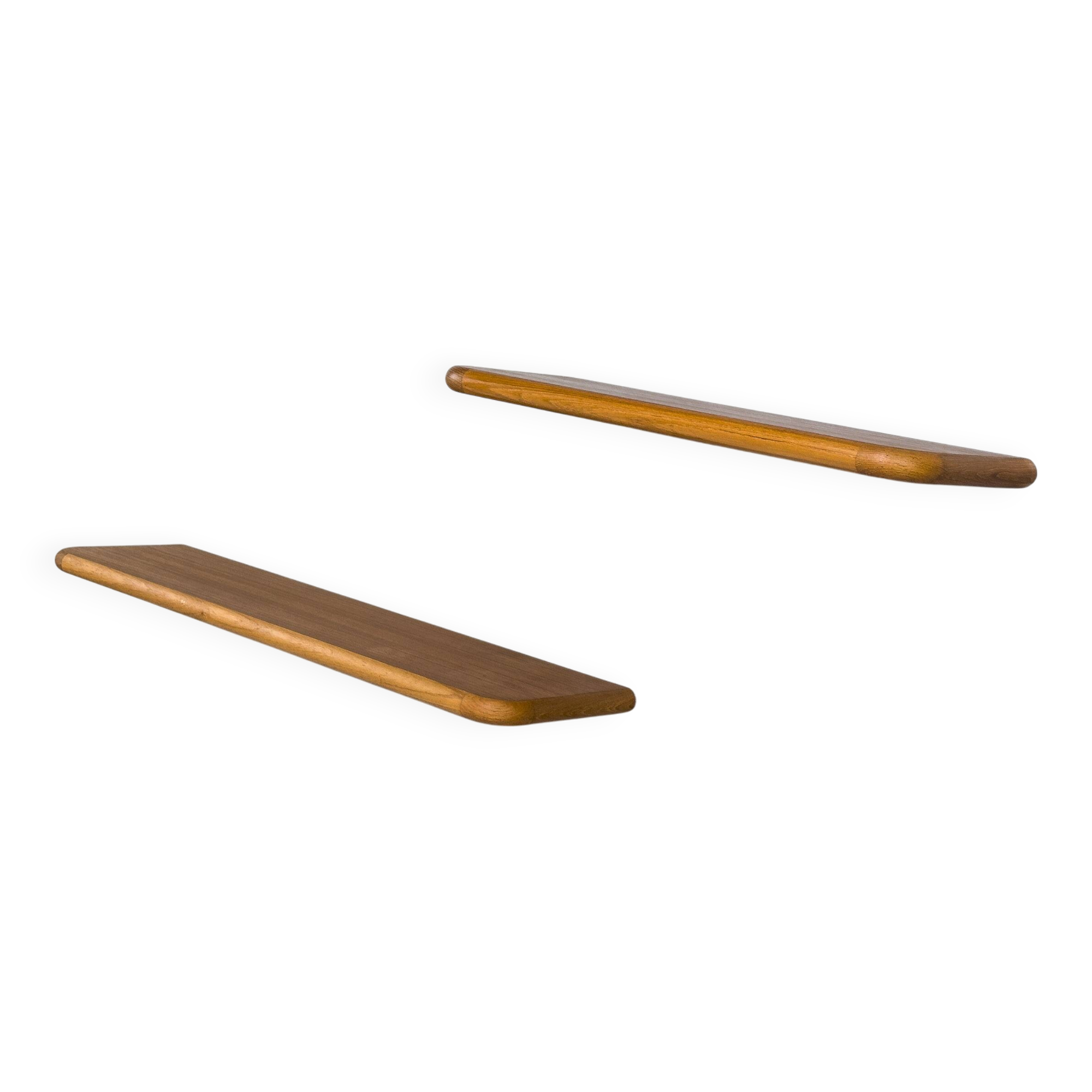 Ensemble de 2 étagères murales en teck du milieu du siècle, années 1970