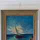 Mid-20th century original oil on panel – ship at sea