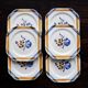 6 vintage square dessert plates, Saint Amandinoise earthenware