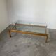 Table scandinave teck blond et verre 60