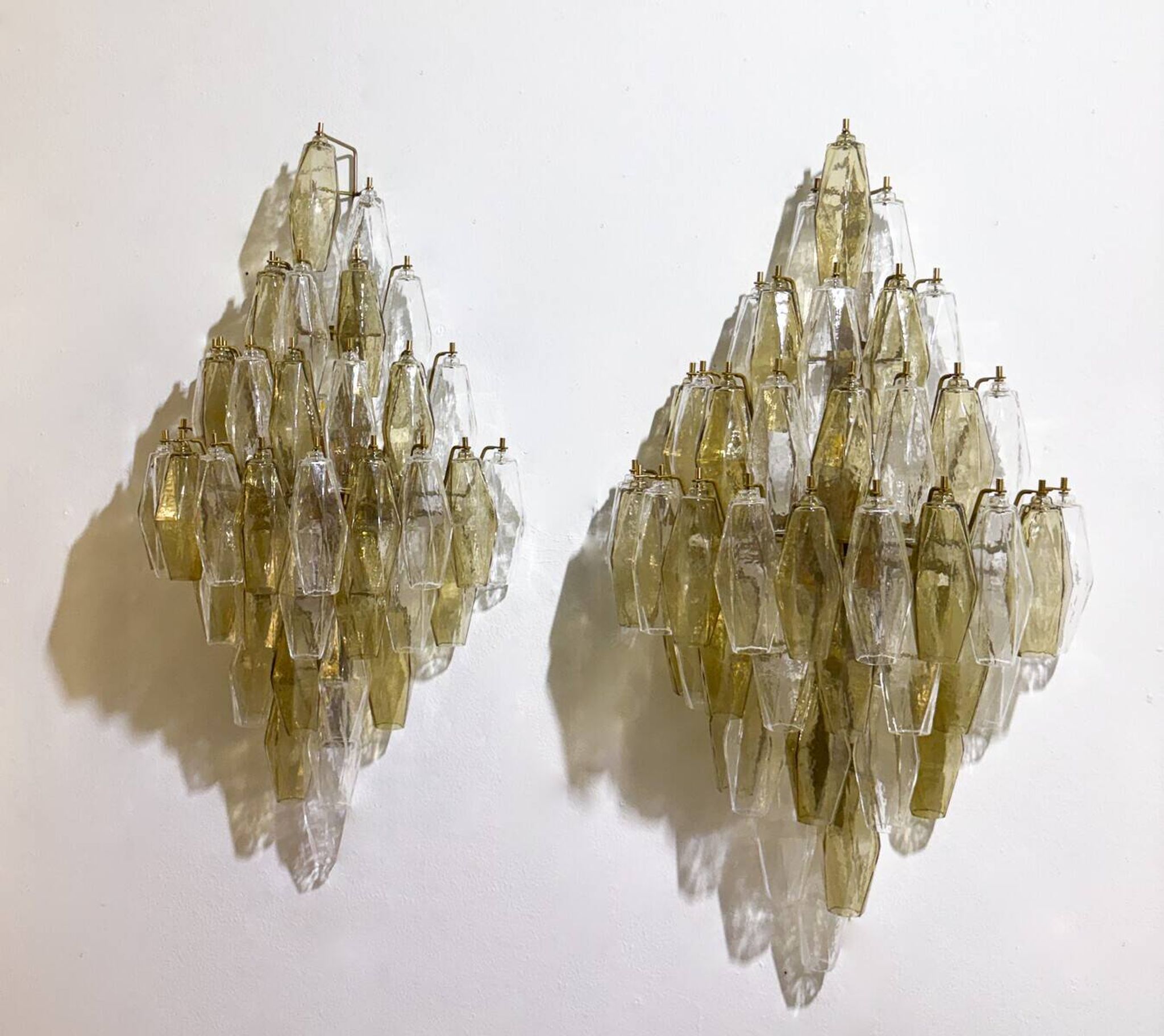 Pair of Murano Glass "Poliedri" Wall Sconces by Carlo Scarpa for Venini, 19