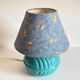 Lampe boule en céramique bleue vintage