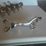 Set de 6 portes couteaux chevaux en chrome argenté- vintage