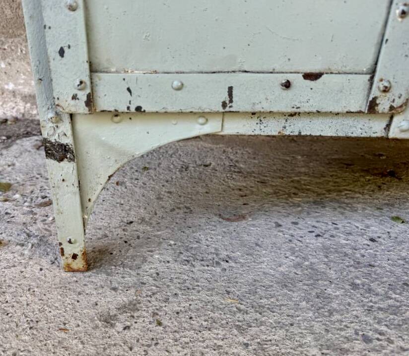 Old metal locker with 4 doors
