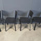 Chaises de salle à manger vintage en cuir noir, Italie, années 1980.