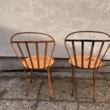 2 chaises montgolfière de jardin vintage