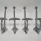 4 aluminium coat hooks