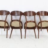 1950s Dining Beech Chairs in Boucle, Czechoslovakia