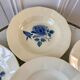 6 hollow plates Digoin Sarreguemines blue flowers 30s