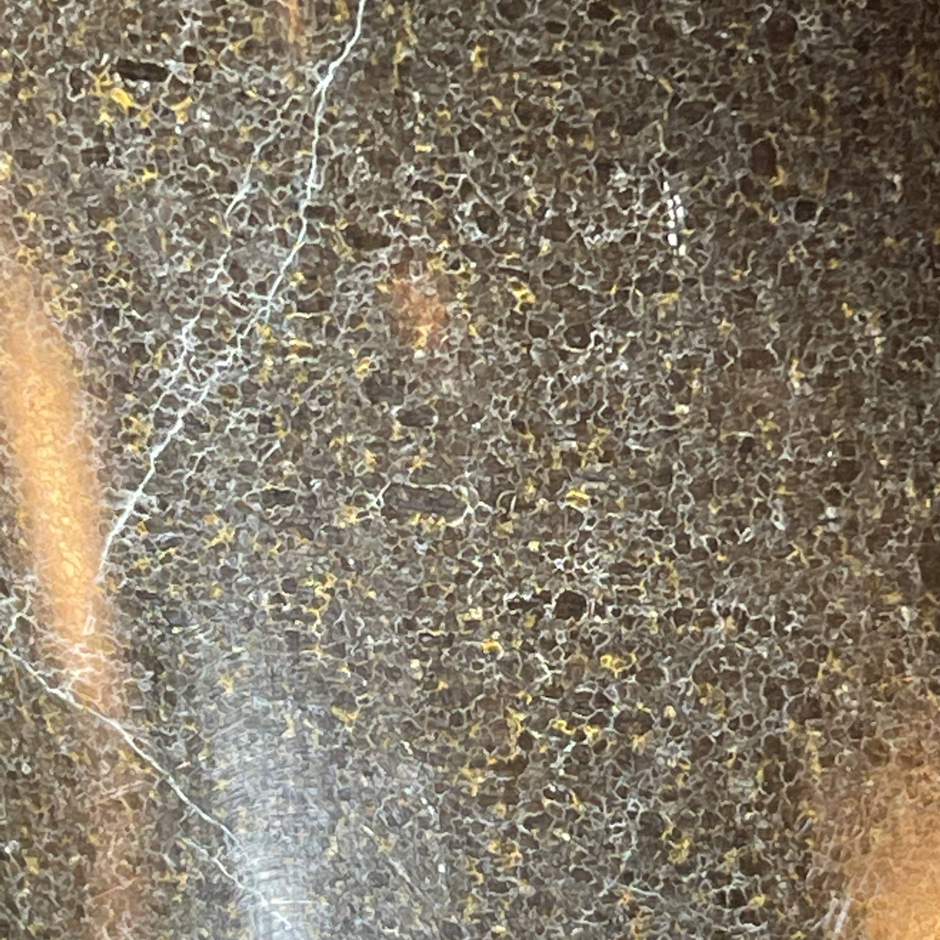 Abstract sculpture "naked woman" in stone (black marble), signed work, 20th century