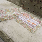 12 ancient fleur de lys knife holders in terracotta