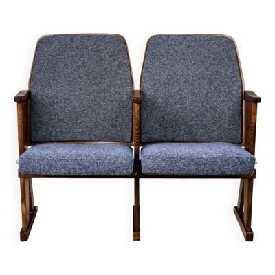 Chaises de cinéma pliantes vintage bleues, Tchécoslovaquie des années 1970
