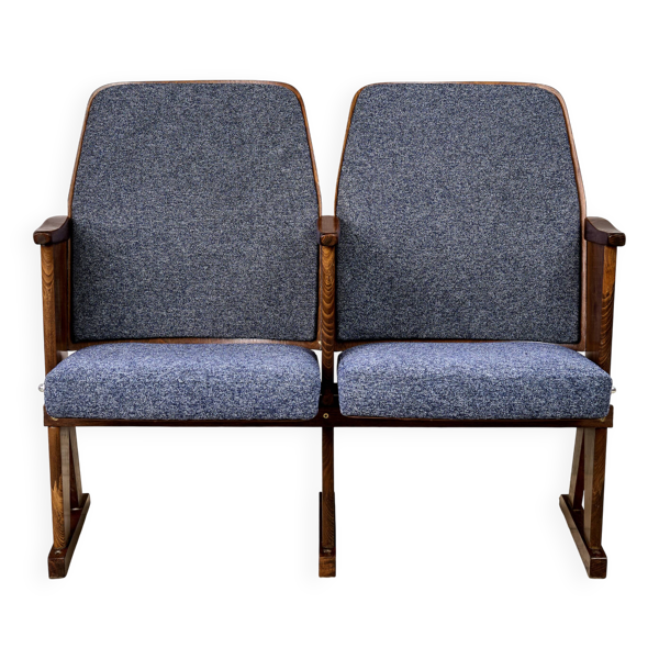 Chaises de cinéma pliantes vintage bleues, Tchécoslovaquie des années 1970